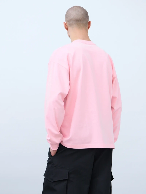 Лонгслив оверсайз (розовый) 230 г