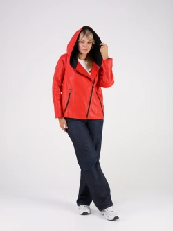 Кожаная куртка демисезонная с капюшоном