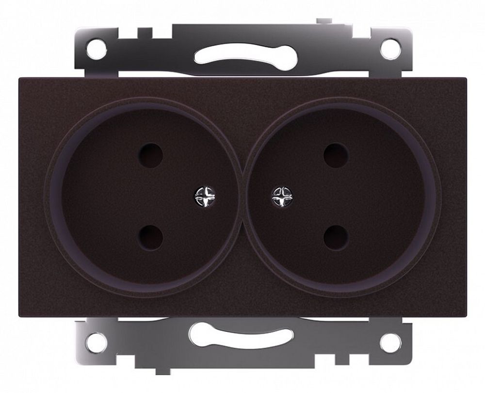 Розетка двойная без заземления и со шторкой, без рамки Stekker Катрин 49026