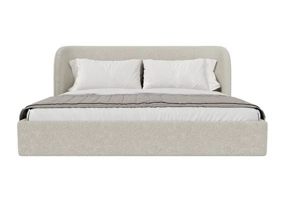 Кровать двуспальная Classic 200 см (молочный, букле)