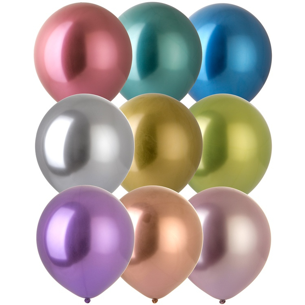 Шар латексный Хром 46 см (Ассорти)