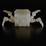 Игрушка робот-паук трансформер, 3D печать, 3,8Х3,8Х3,8 см., белый лёд