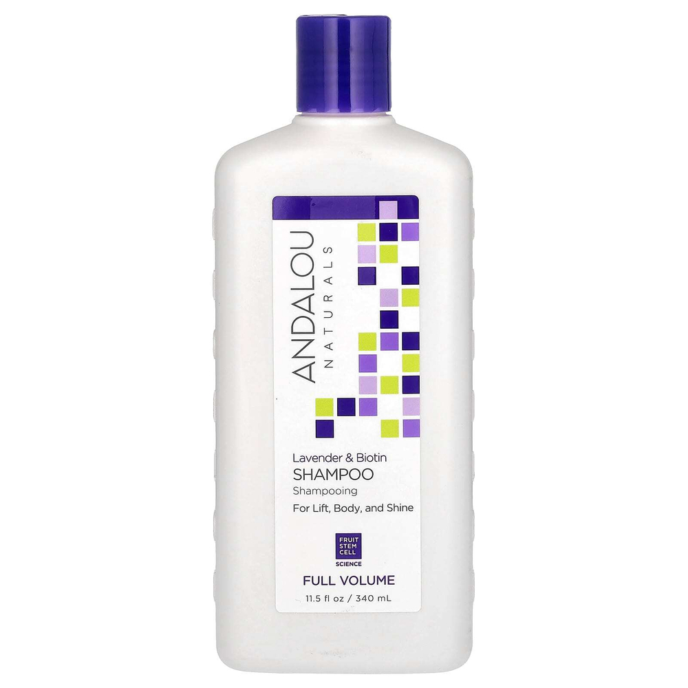 Andalou Naturals, шампунь, для придания объема, укрепления и блеска, лаванда и биотин, 340 мл (11,5 жидк. унций)