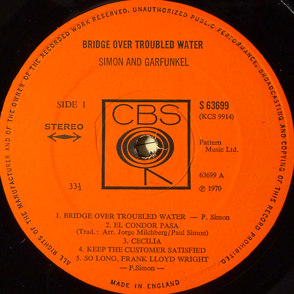 Simon And Garfunkel ‎– Bridge Over Troubled Water (Англия 1970г.)