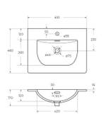 Тумба с раковиной подвесная BelBagno KRAFT-600-2C-SO-AO Голубой матовый, раковина белая BB-8099-60