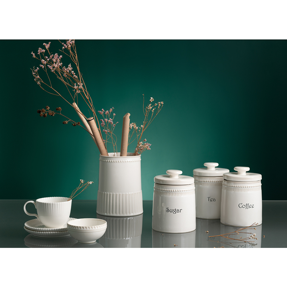 Банка для чая белого цвета из коллекции kitchen spirit, 820 мл