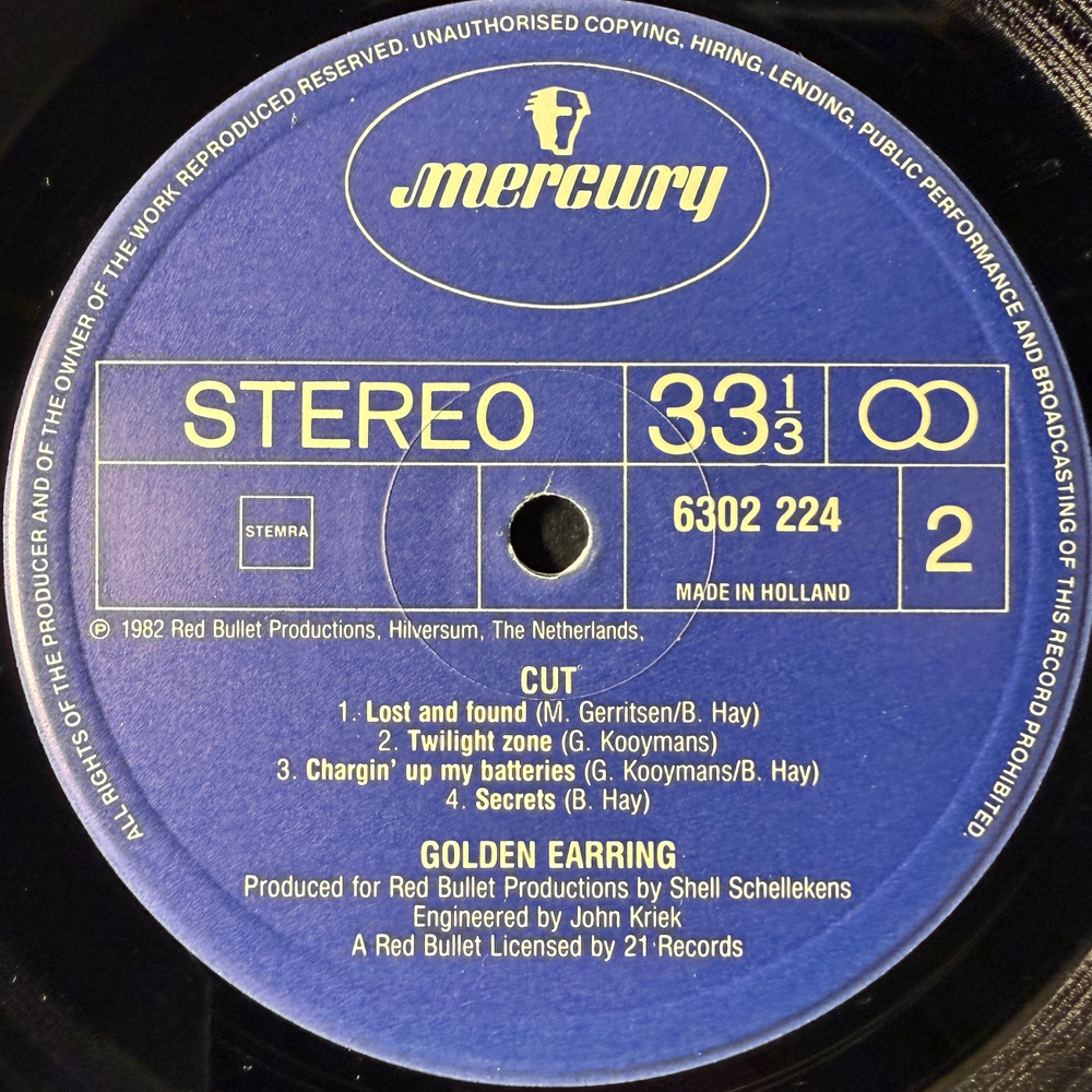 Golden Earring ‎– Cut (Голландия 1982г.) Т