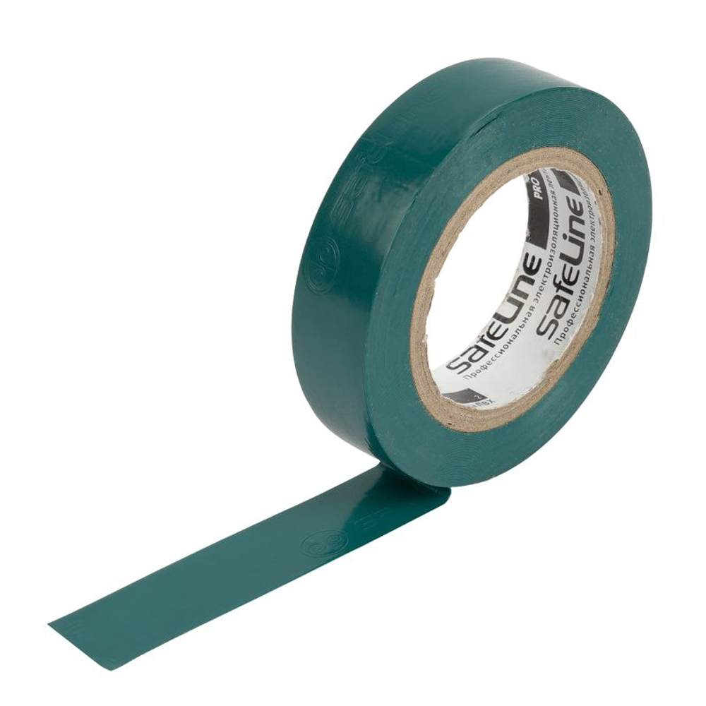 Изолента зеленая 15 мм 10 м Safeline
