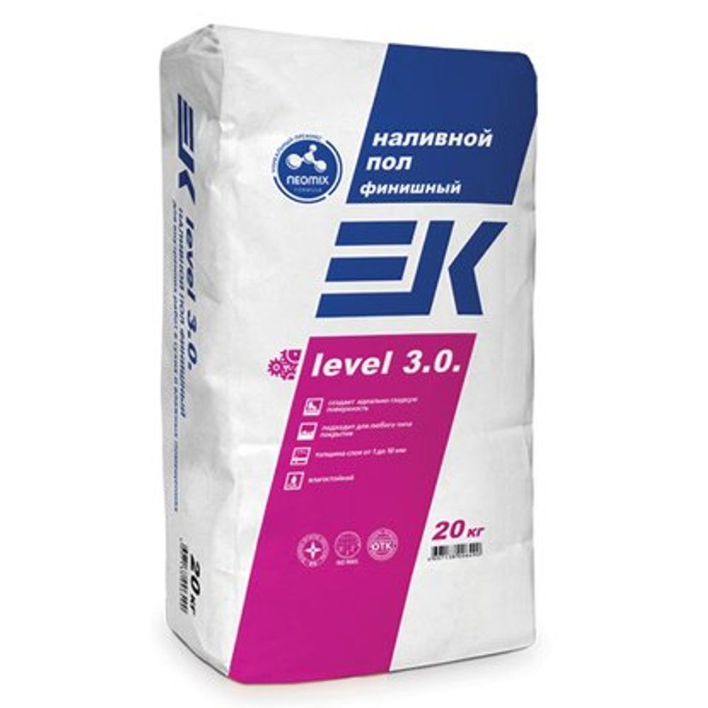 ЕК Level 3.0. Финишный наливной пол 20 кг 1-10 мм