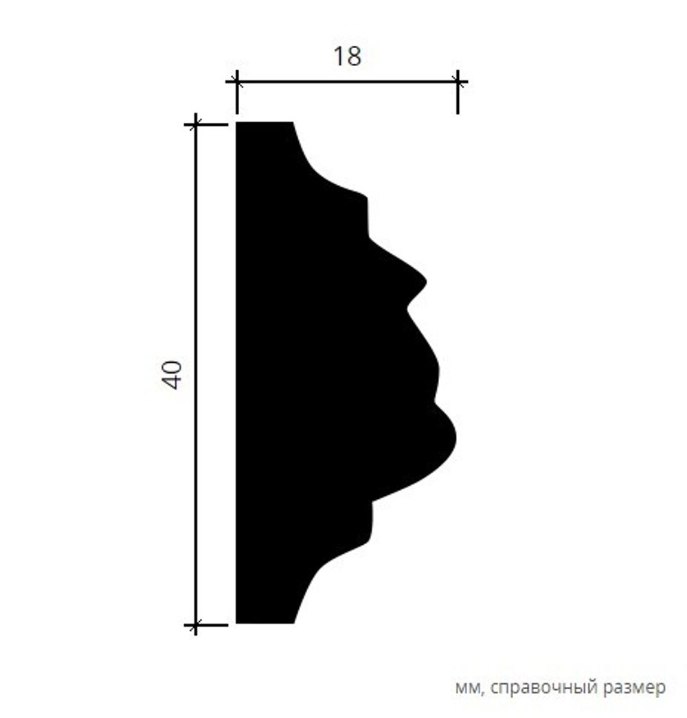 Молдинг пенополиуретан, 2000x18x40 мм