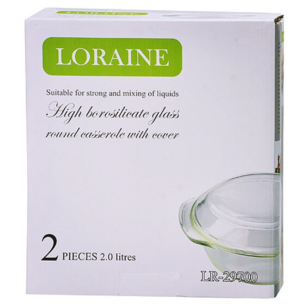 Кастрюля Loraine стеклянная 29700 2 л