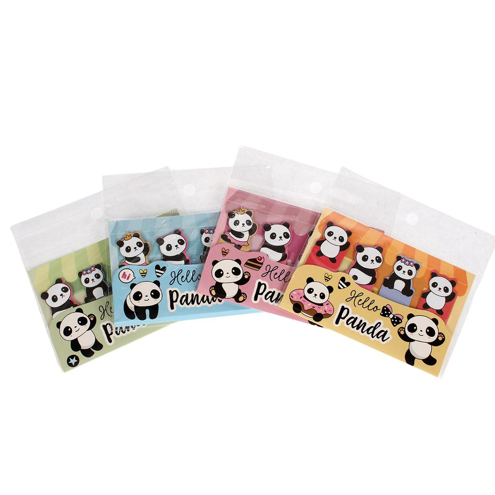 Набор бумажных стикеров "Панда", 4 штуки