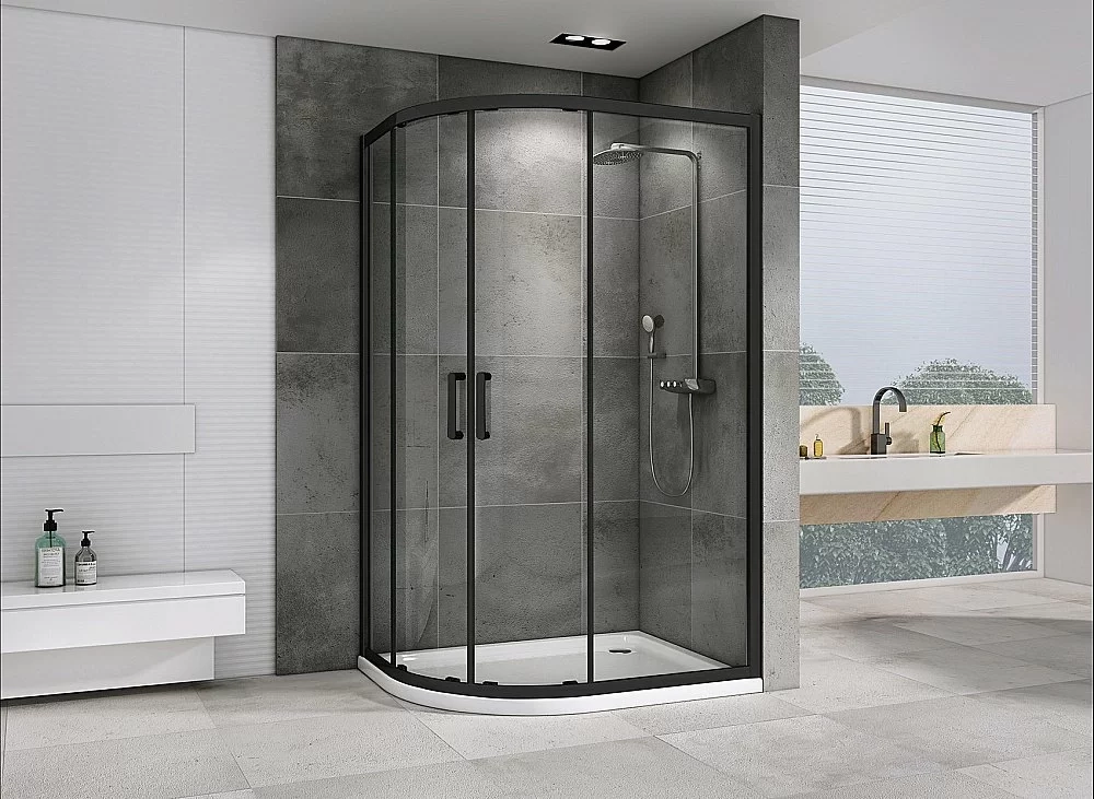 Душевой уголок ABBER Schwarzer Diamant AG01128B 120x80 стекло прозрачное/профиль черный