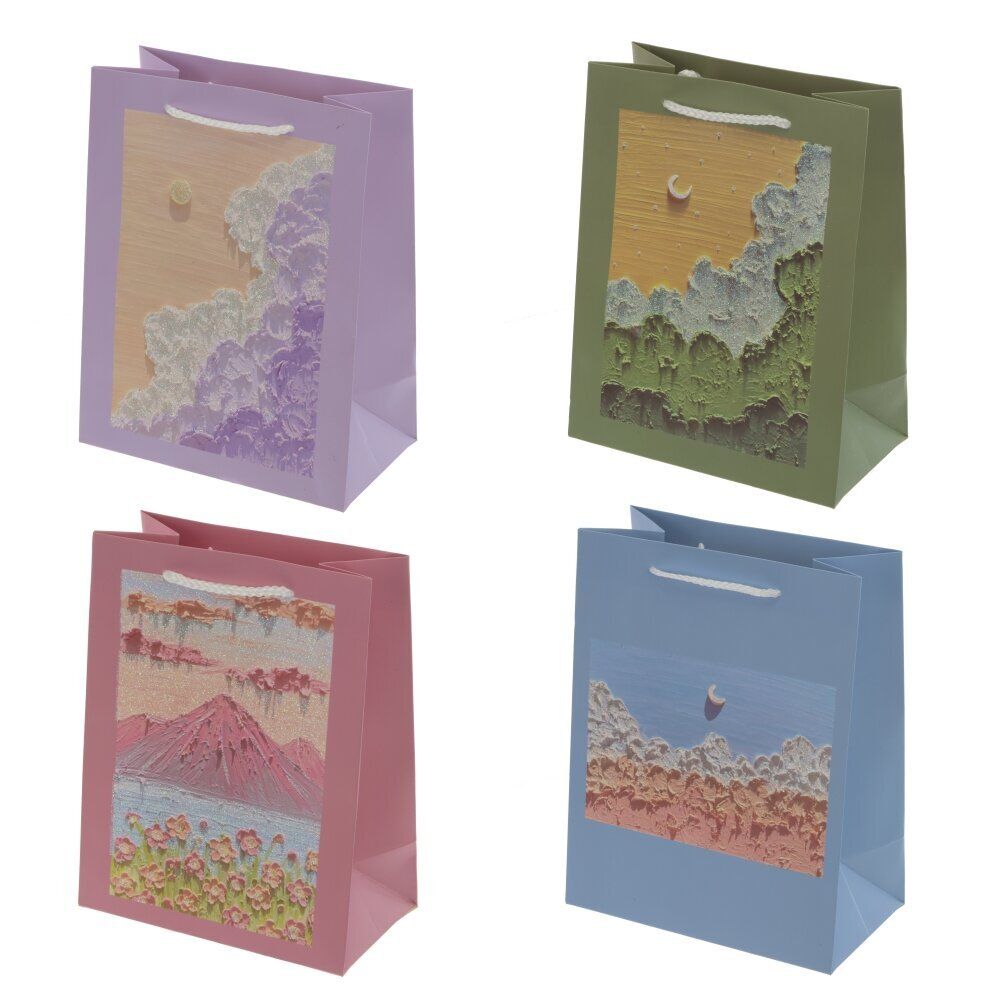 GAEM Пакет подарочный (бумага 210г/м2, блок микс 12шт), L18 W10 H23 см, 4в.