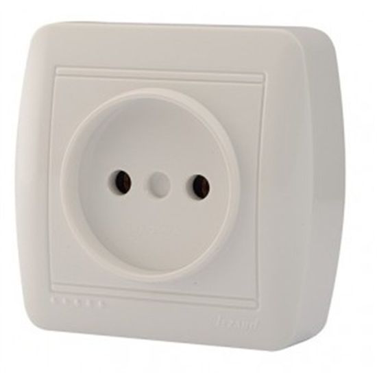 Розетка LEZARD DEMET 1-местная б/з с/п бел. 16А 250В