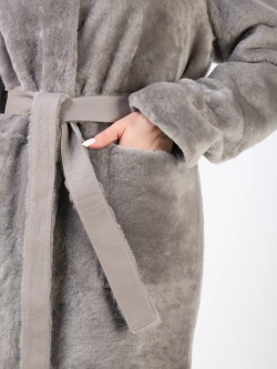 Дубленка зимняя шуба натуральная с капюшоном длинная