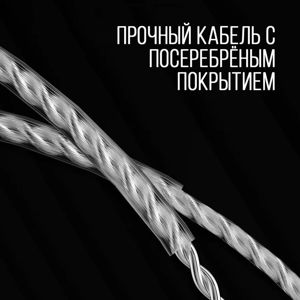 Наушники KZ ZEX Pro с микрофоном, серебристые
