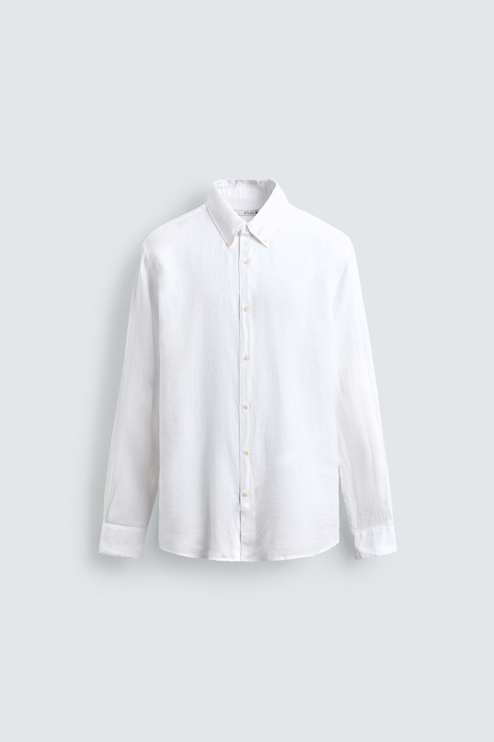 ZARA РУБАШКА REGULAR FIT ИЗ 100% ЛЬНА, БЕЛЫЙ