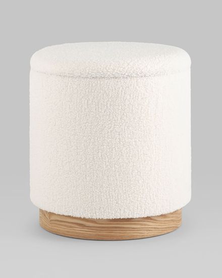 Пуф с ящиком Холли L тедди белый