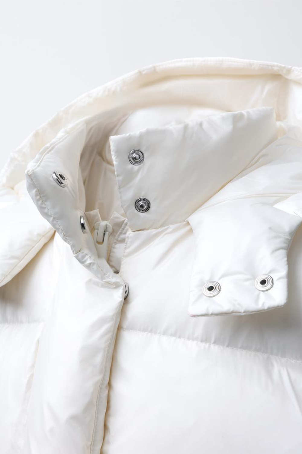 ZARA ПУХОВИК С НАПОЛНИТЕЛЕМ ИЗ ПЕРА И ПУХА WATER REPELLENT, ЭКРЮ