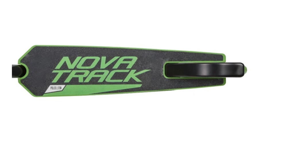 Самокат Novatrack Polis Plastic NF, колеса 230/180 мм, зеленый