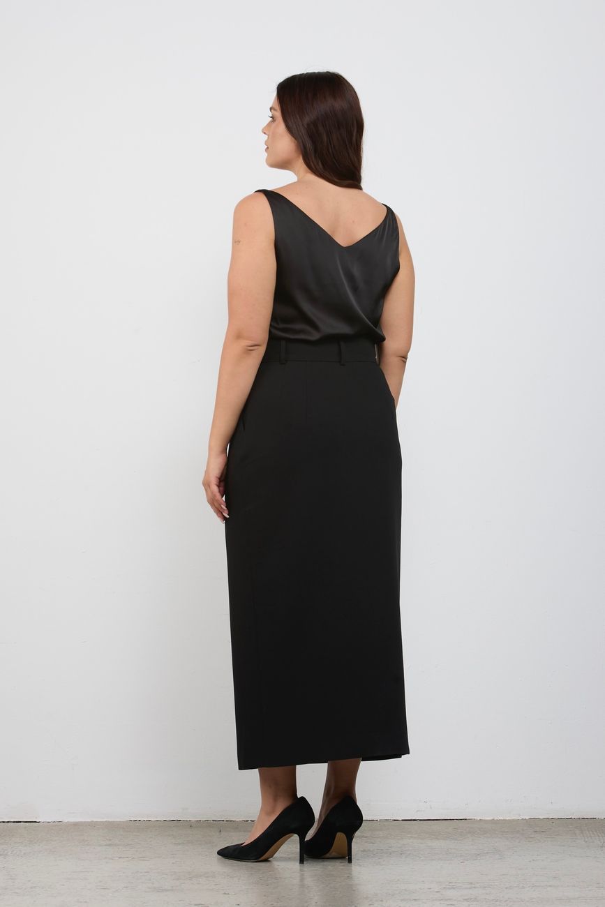 Юбка макси со шлицей спереди, черный