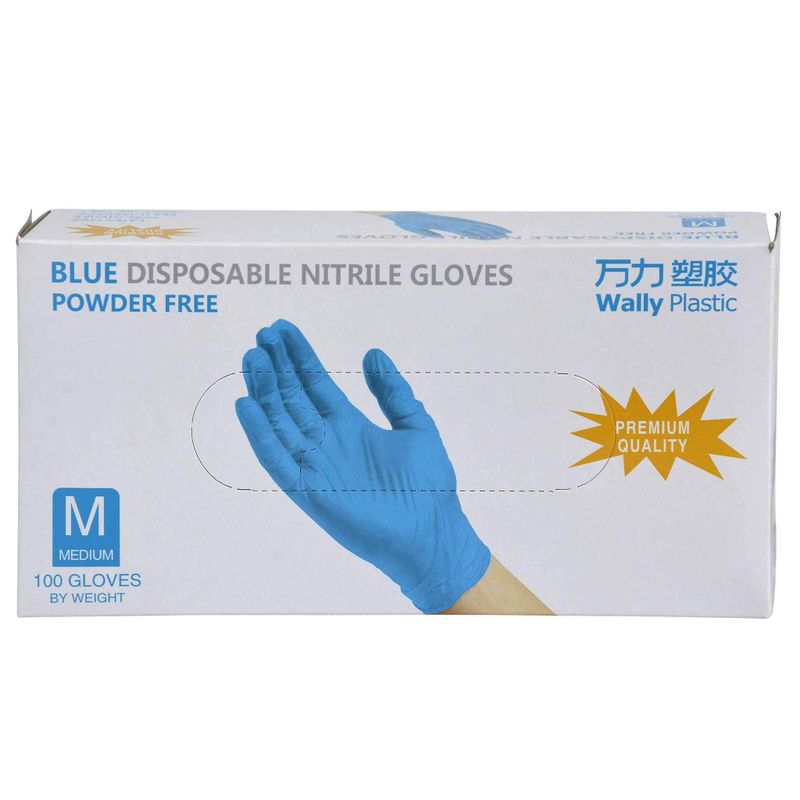 Перчатки одноразовые Wally Plastic М нитриловые синие 100 шт/уп