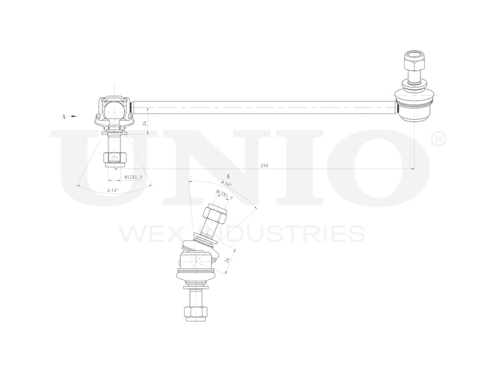 Стойка стабилизатора передняя правая UNIO SSP-50290