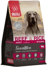 Blitz 1.8кг Sensitive Beef & Rice для собак с чувствительным пищеварением, говядина и рис