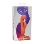 Оранжевый вибратор-кролик 17,75см California Exotic Stella Liquid Silicone Dual G SE-4368-20-3