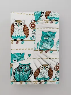 Постельное белье Полисатин Мечта "Owl" 2-спальное  Наволочка 50х70 см 2 шт Простынь на резинке 160x200 см Пододеяльник 175x215 см
