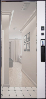 Стальная дверь "Сапсан" с зеркалом (биометрический замок Y12)