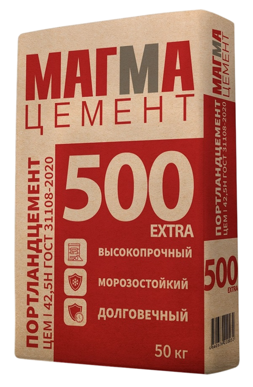 Цемент Магма М500 ЦЕМ-I Д0 50 кг (40шт/пал)