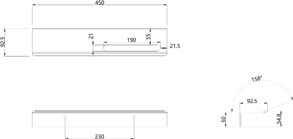 Полка под зеркало STWORKI Стокгольм S36377GB 45 см