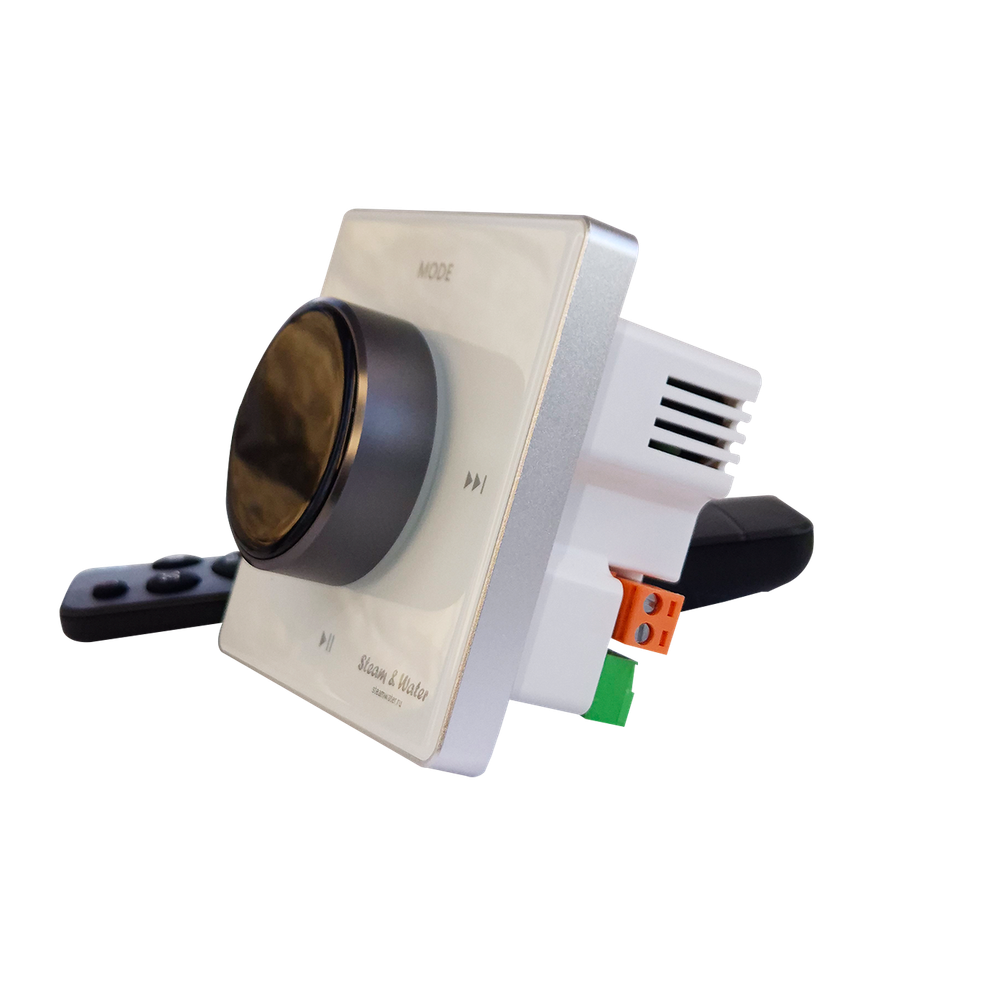Сенсорная панель управления Steamwater NOISE white (Белый c дисплеем, в комплекте с ПДУ, управление на 4 акустических динамика)