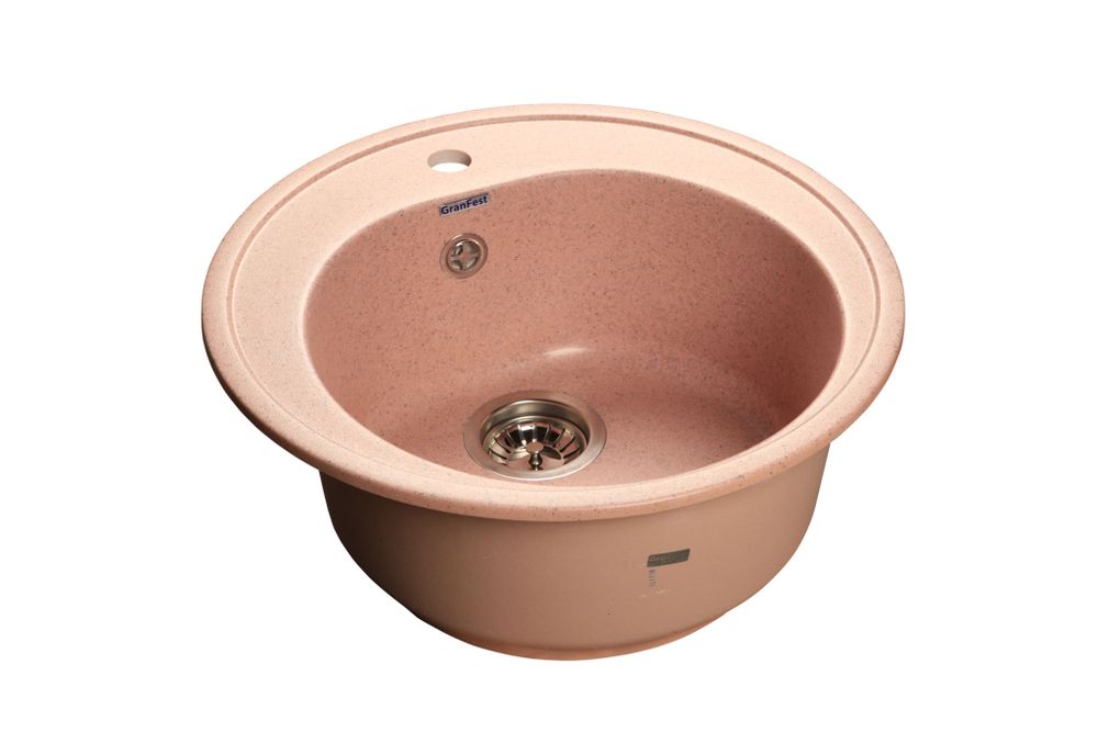 GRANFEST Мойка мрамор RONDO GF-R--510  D=510мм  розовый   арт.GF-