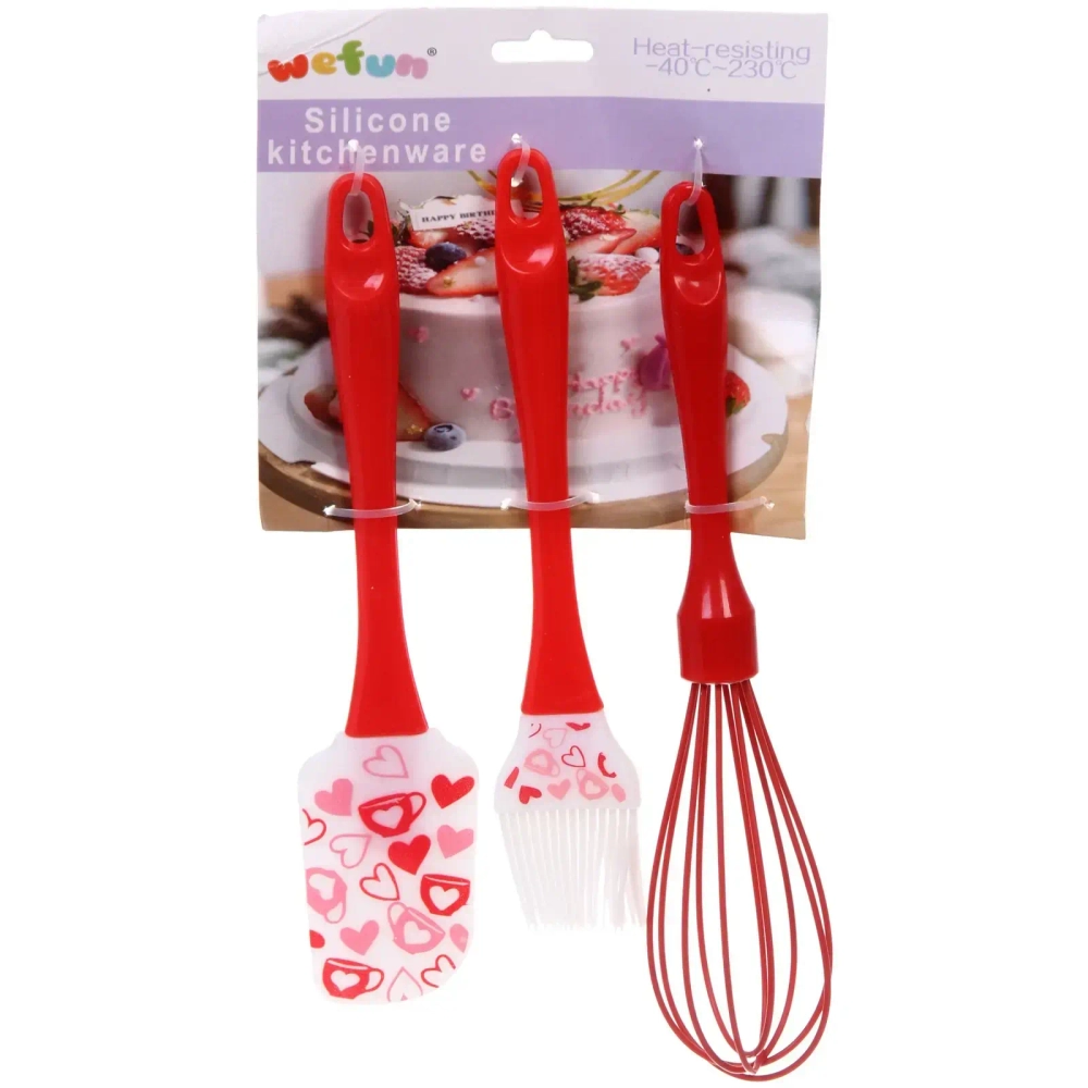 Набор кулинарный (лопатка 24*5,3см+кисточка 22,2*4см+венчик 25,5*5см) «Любовь к готовке»