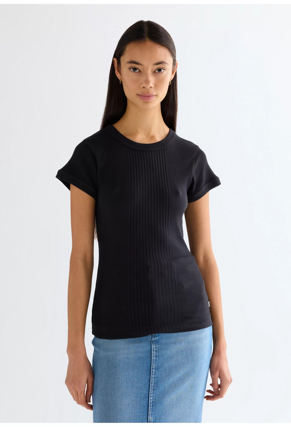 Футболка женская WRANGLER CAPPED RIB SHIRT BLACK