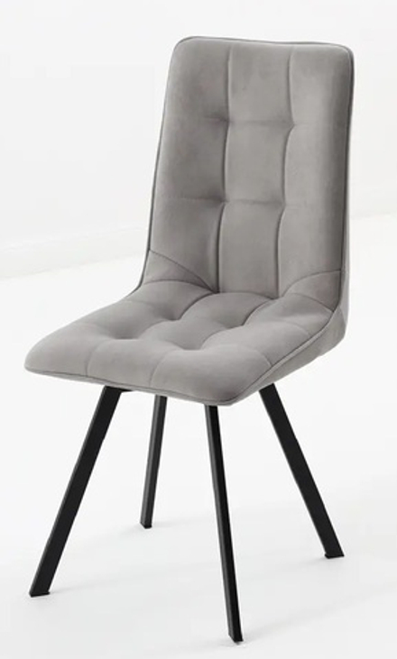 Стул М-City DISAUR Дарлинг поворотный на поворотный на 360 градусов, B22 Серый, Велюр, Черный каркас