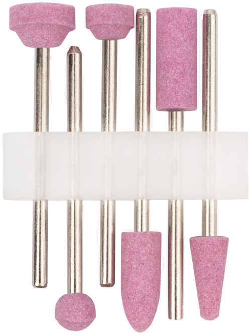 Шарошки для шлифовки изделий из стали и цветных металлов, алюминий-оксидные, мини, набор 6 шт. 36924