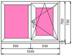 Пластиковое окно 700 х 1000 ТермА Эко