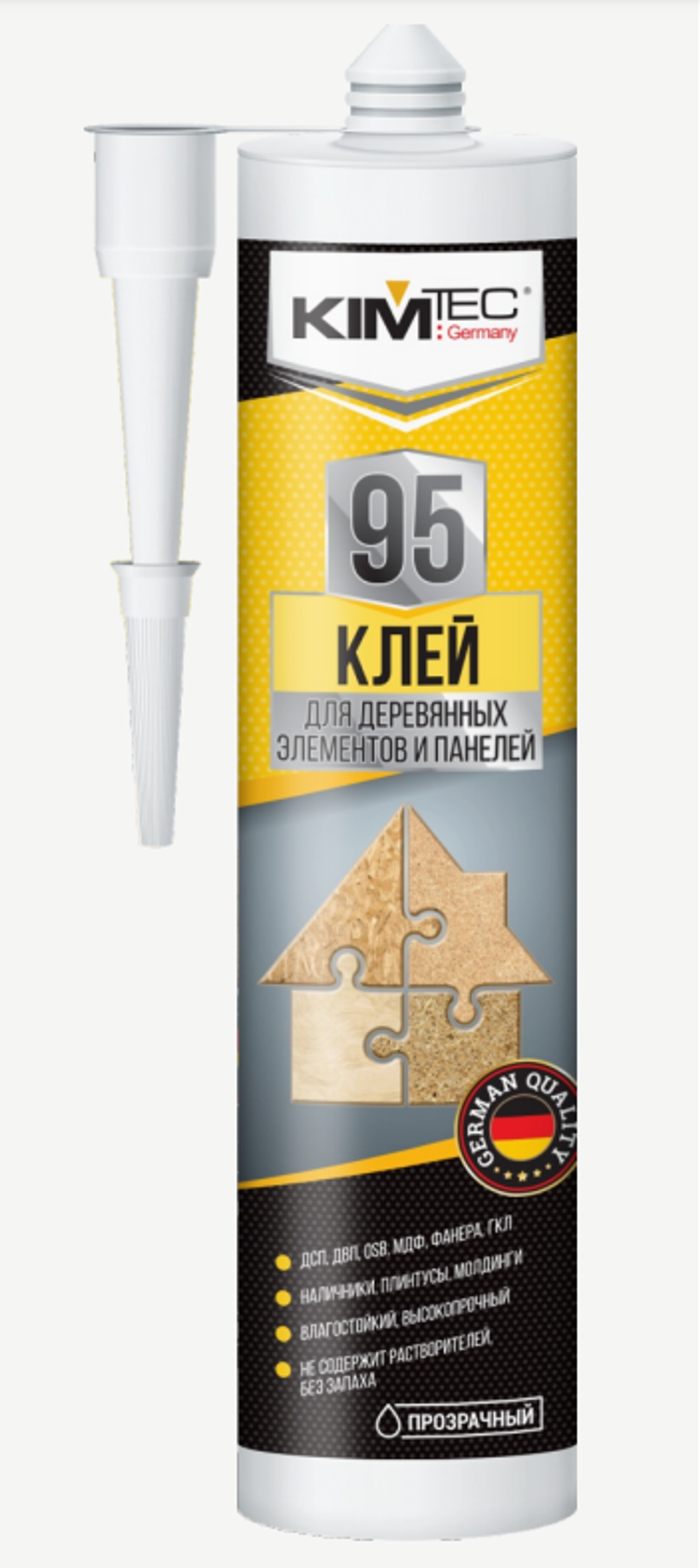 Клей вместо гвоздей KIM TEC 95, для ДСП, ДВП, ОСБ конструкций, 280мл/12шт