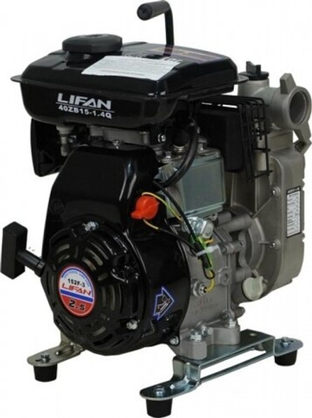Мотопомпа бензиновая LIFAN 40ZB15-1.4Q для слабозагрязненной воды 40ZB15-1.4Q