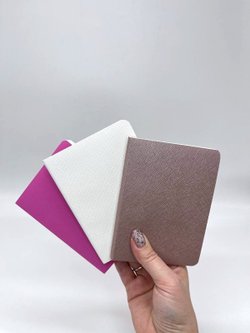 Набор 3 блокнота 88л (138*102мм) линейка розовый, перламутровый, белый (5447-4)