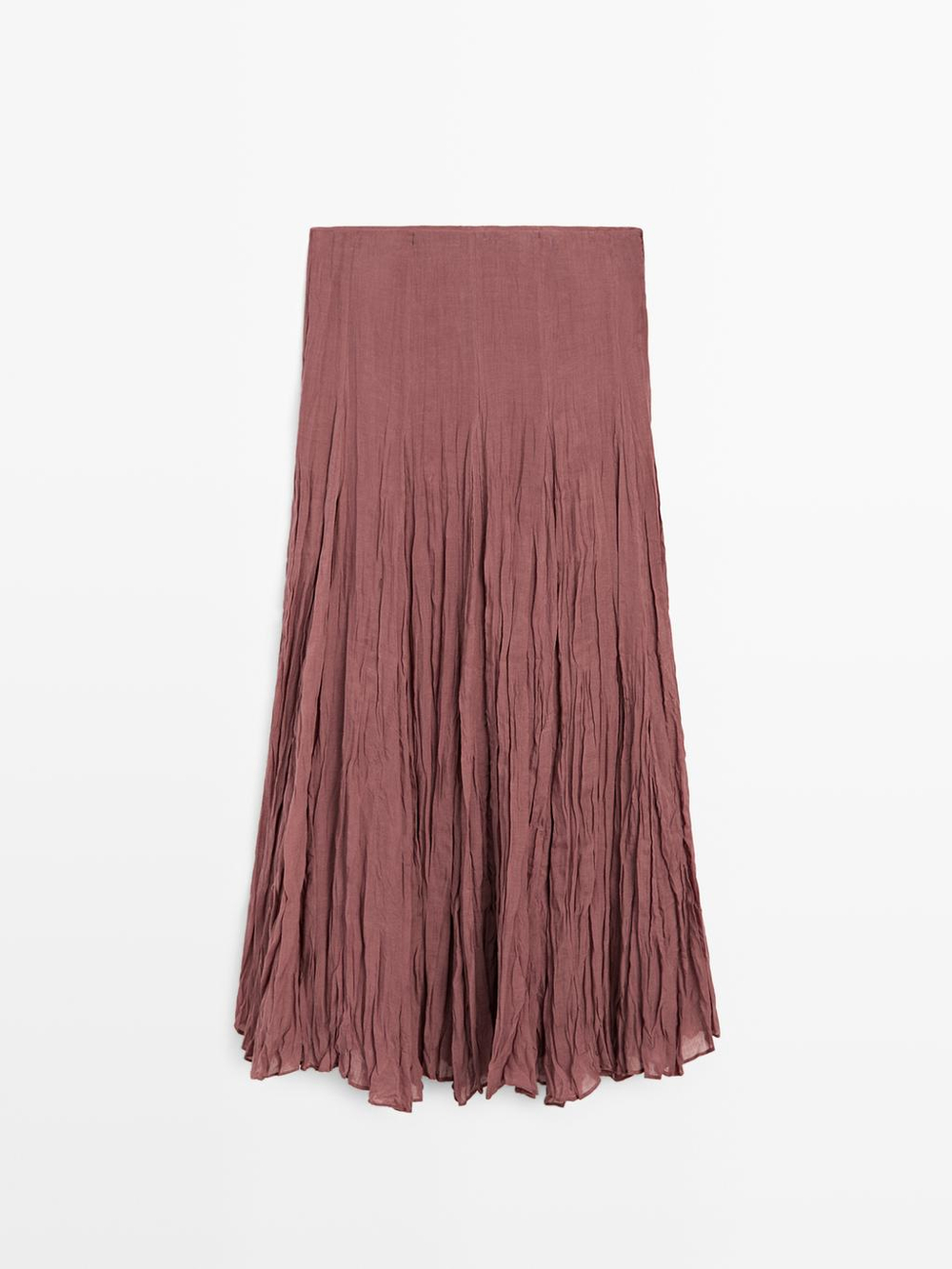 Massimo Dutti Струящаяся юбка-годе миди, бледно-розовый