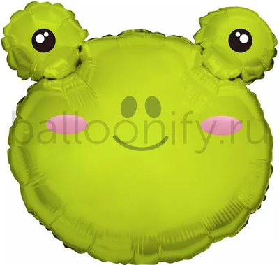 Шар (25''/64 см) Фигура, Голова, Веселая Лягушка, 1 шт.