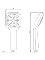 Лейка MELODIA квадрат 1 функция, 80х80мм, хром/серый MKP20436