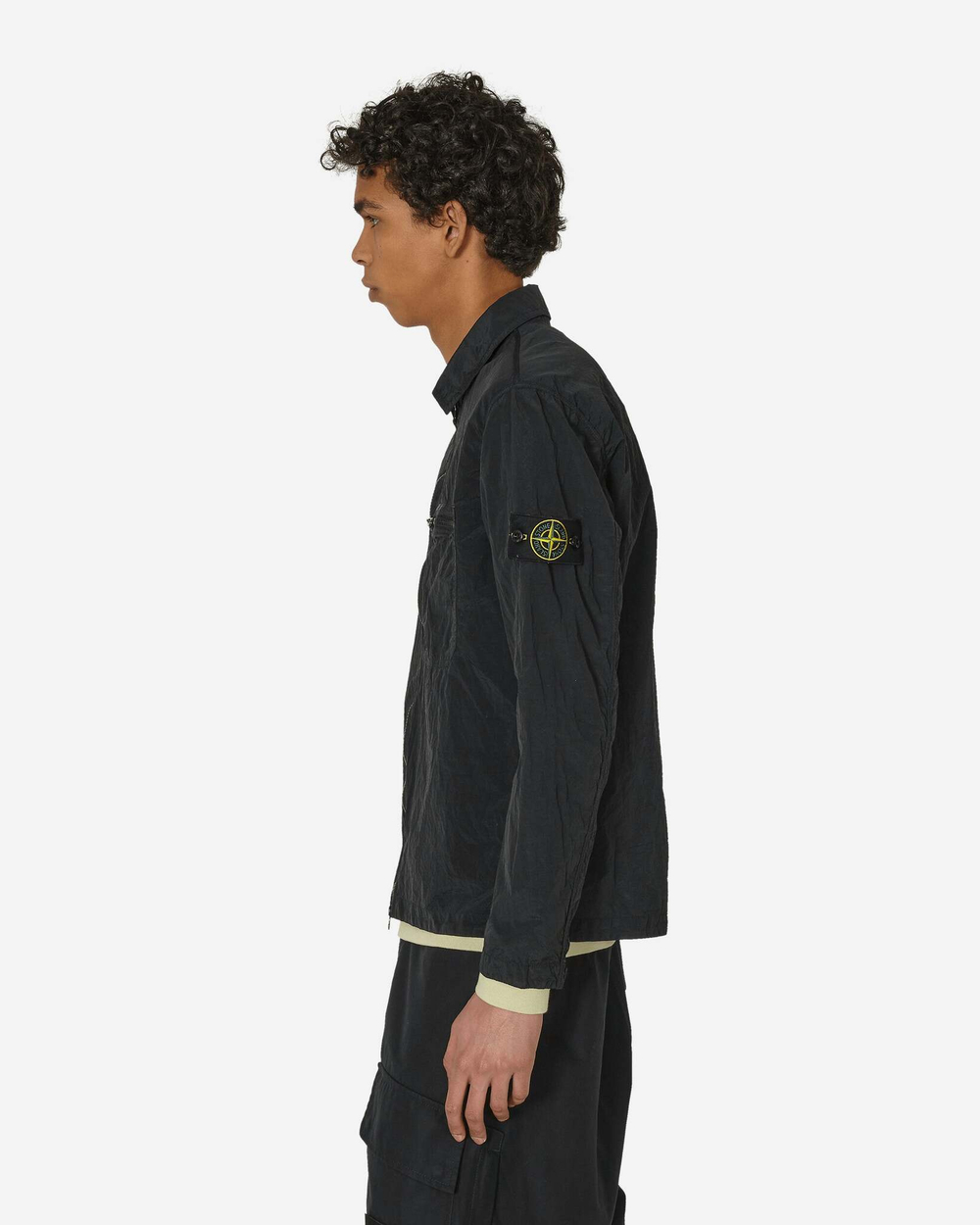 Stone Island Нейлоновая Металлическая Рубашка Черная