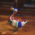 Фигурка уточки в технике клуазоне (перегородчатая эмаль)