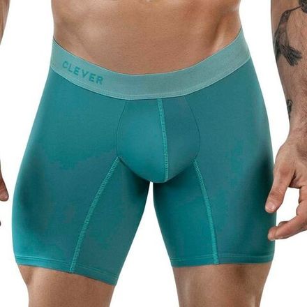 Мужские трусы боксеры зеленые удлиненные Clever Moda AUDAZ LONG BOXER 186810